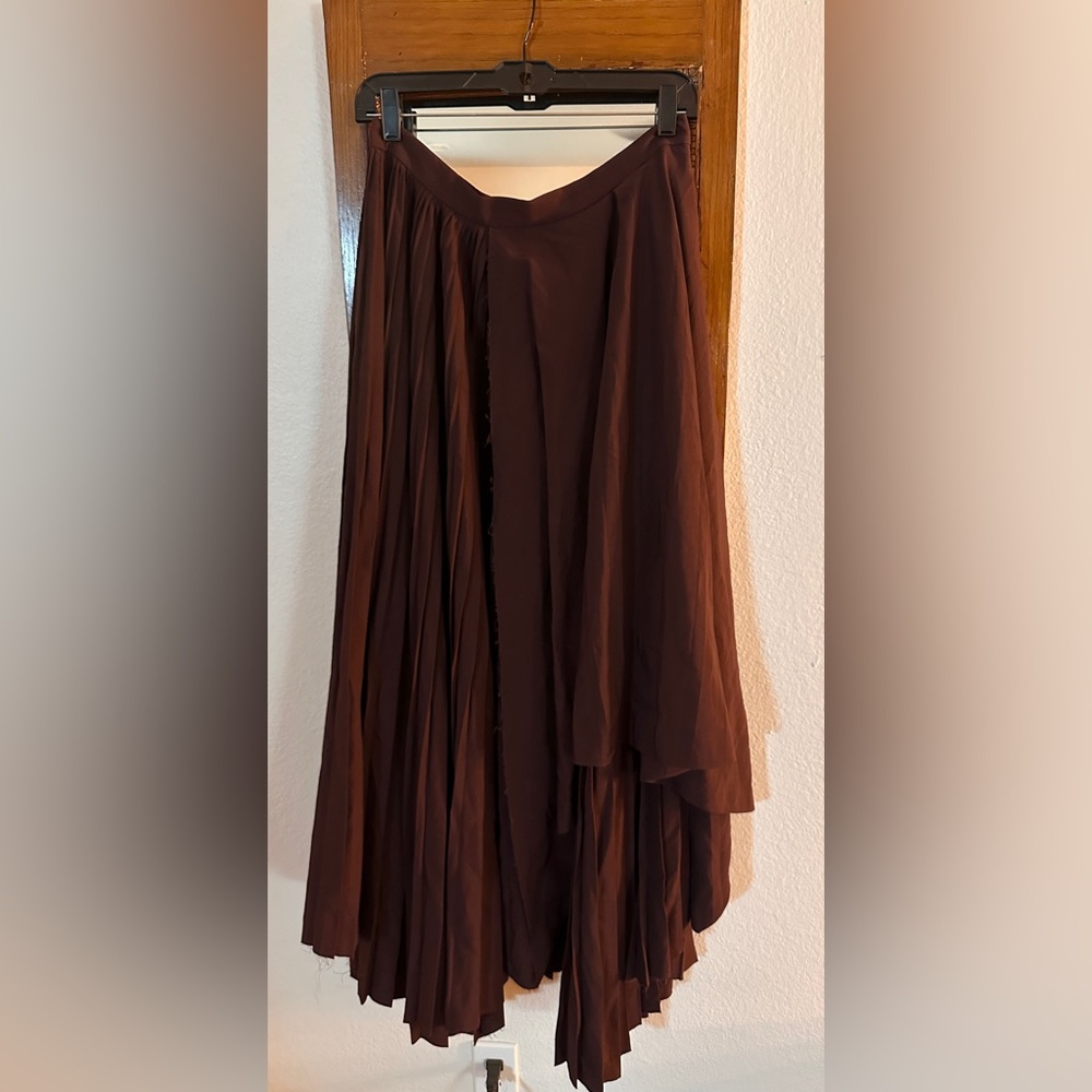 Alexander McQueen Burgundy Asymmetric Midi Skirt